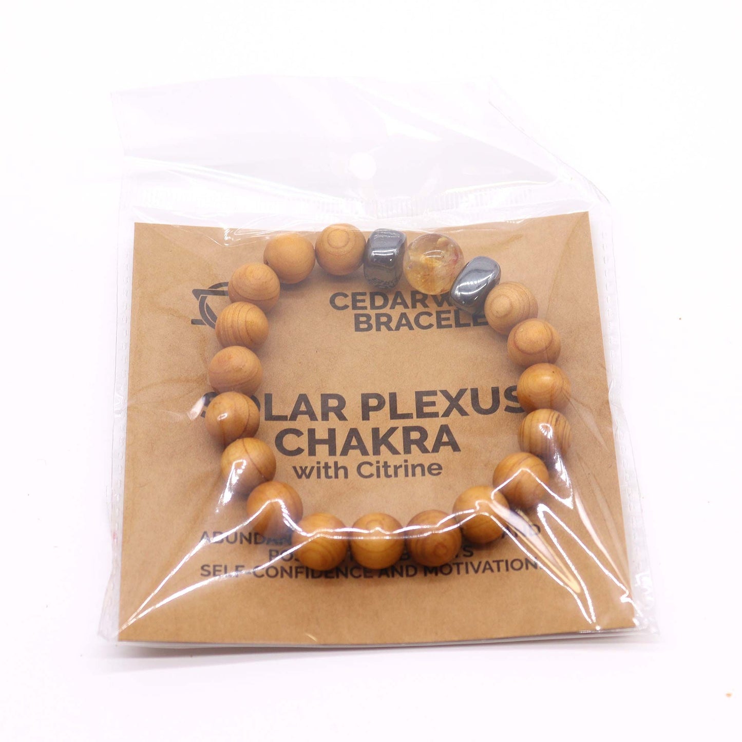 Solar plexus chakra cedarwood bracelet with citrine