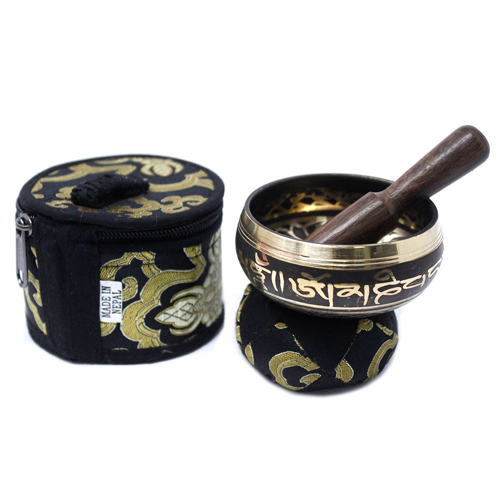 Mini Singing Bowl Gift Set – Black