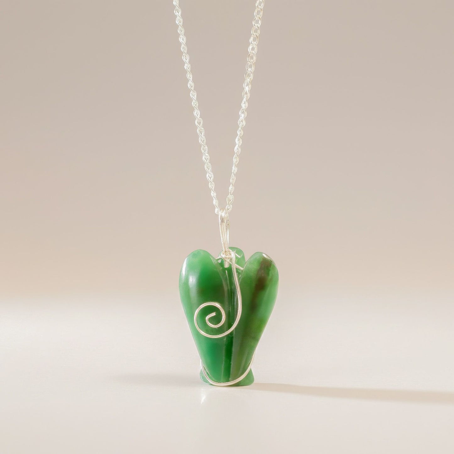 Guardian Angel gemstone pendant - green aventurine