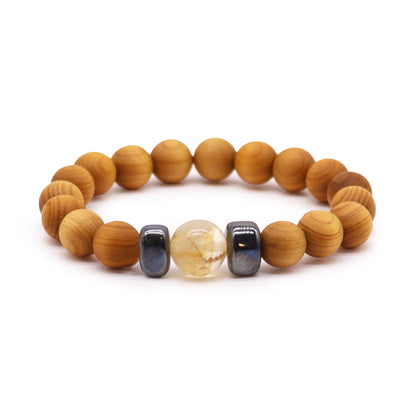 Solar plexus chakra cedarwood bracelet with citrine