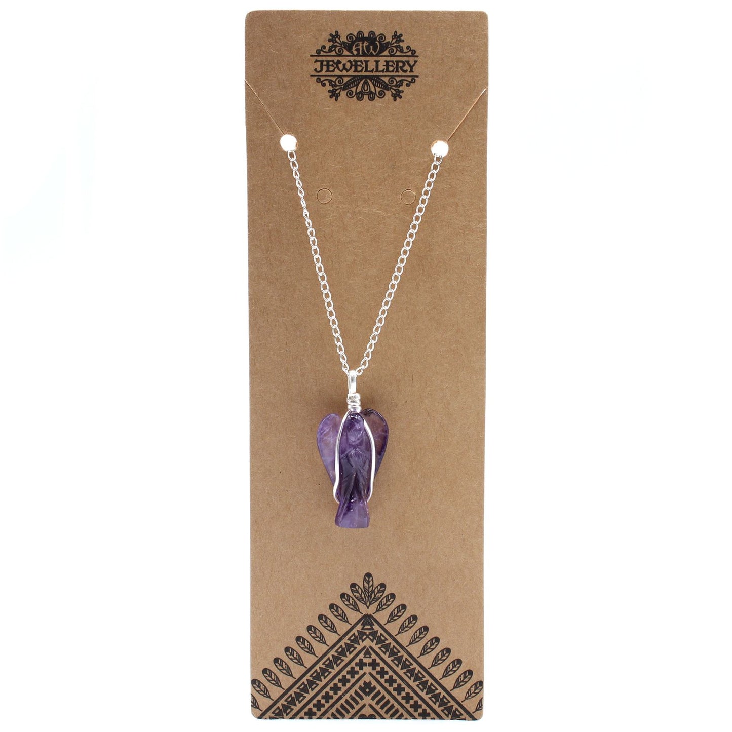 Guardian Angel Pendant made of precious stone – amethyst