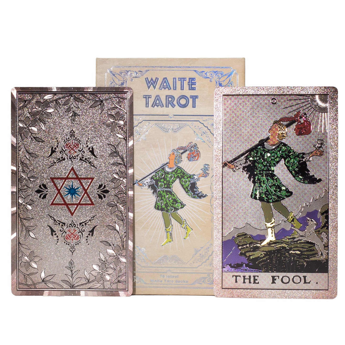 Silver Metallic Waite Tarot Card Set - with Guidebook