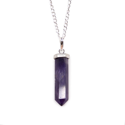Gemstone pendant in a classic cut shape - amethyst