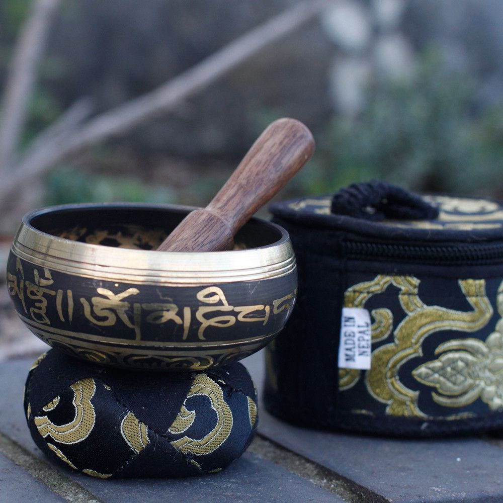 Mini Singing Bowl Gift Set – Black
