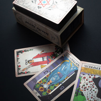 Silver Metallic Waite Tarot Card Set - with Guidebook