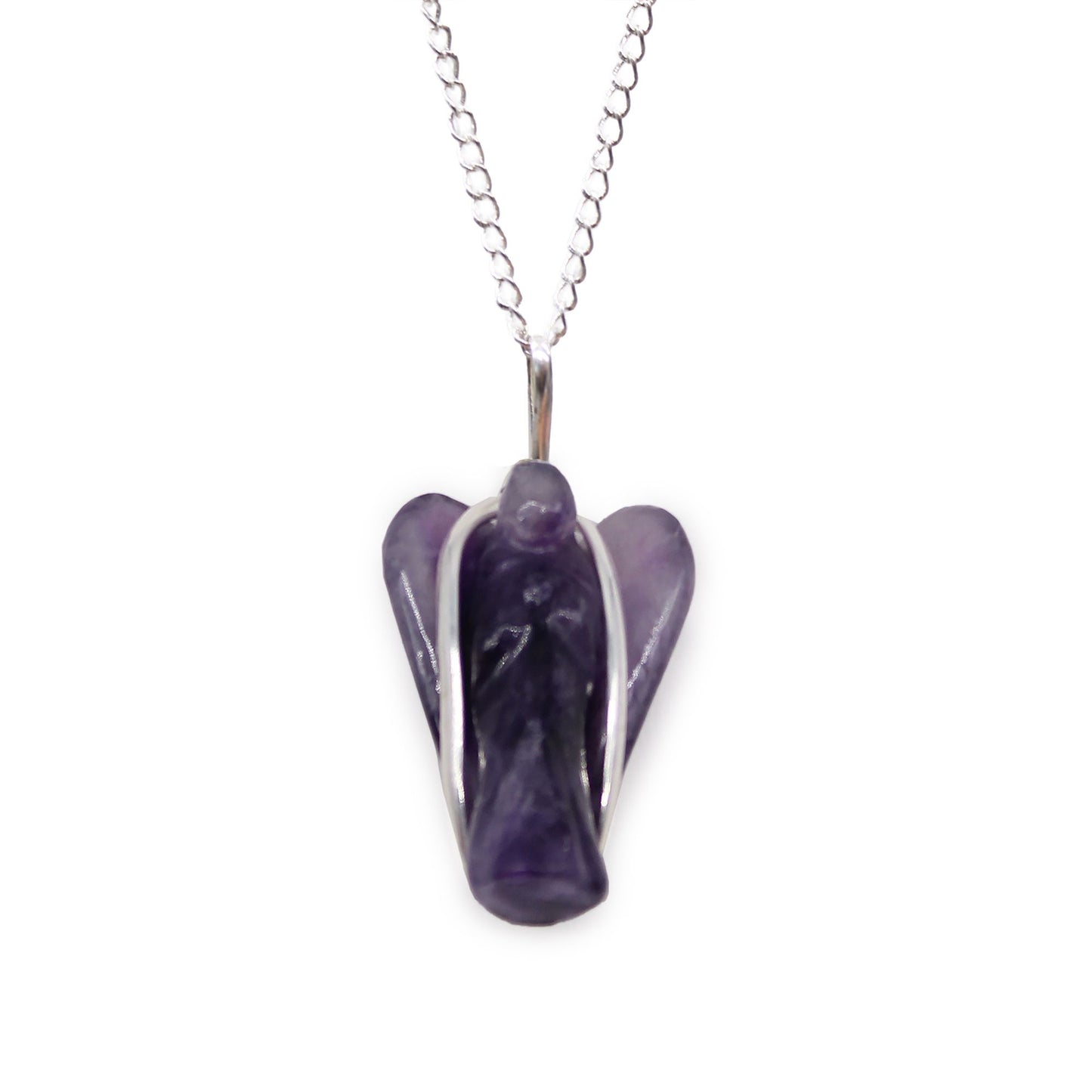Guardian Angel Pendant made of precious stone – amethyst