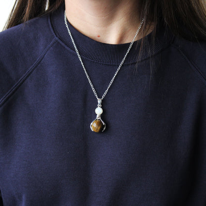 Healing Hands Gemstone Pendant - Black Agate