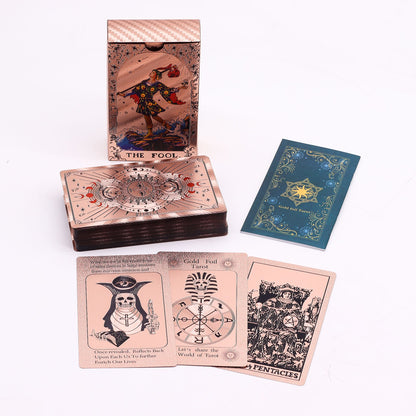 Rose Gold Metallic Foil Tarot Card Deck – Moon Phases – with Guidebook