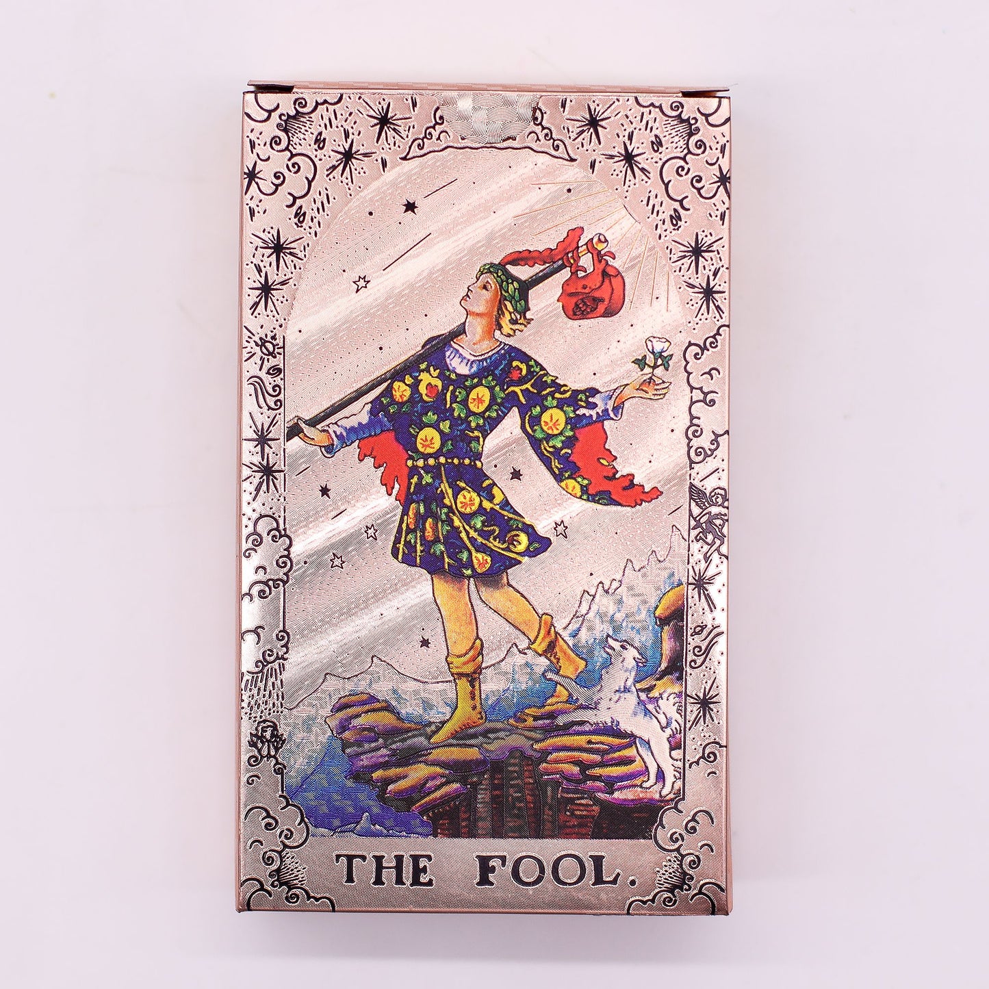Rose Gold Metallic Foil Tarot Card Deck – Moon Phases – with Guidebook