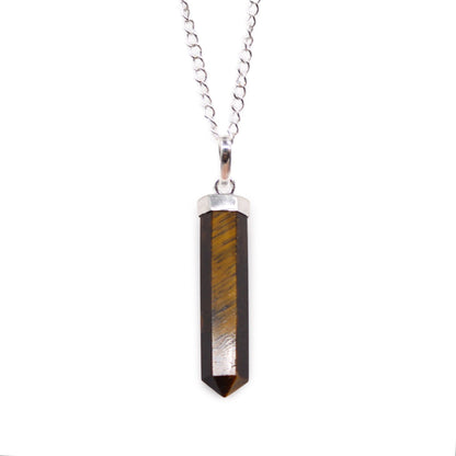 Gemstone pendant in a classic faceted cut – tiger's eye