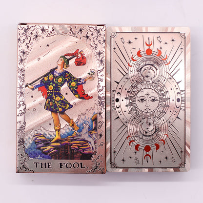 Rose Gold Metallic Foil Tarot Card Deck – Moon Phases – with Guidebook