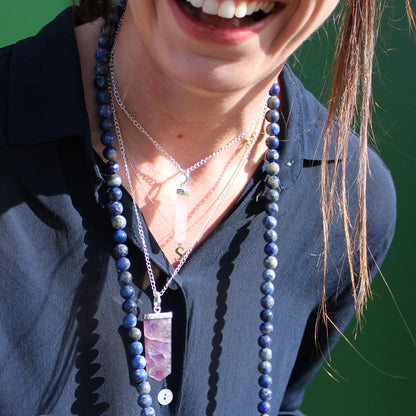 Gemstone pendant in a classic faceted shape – black agate
