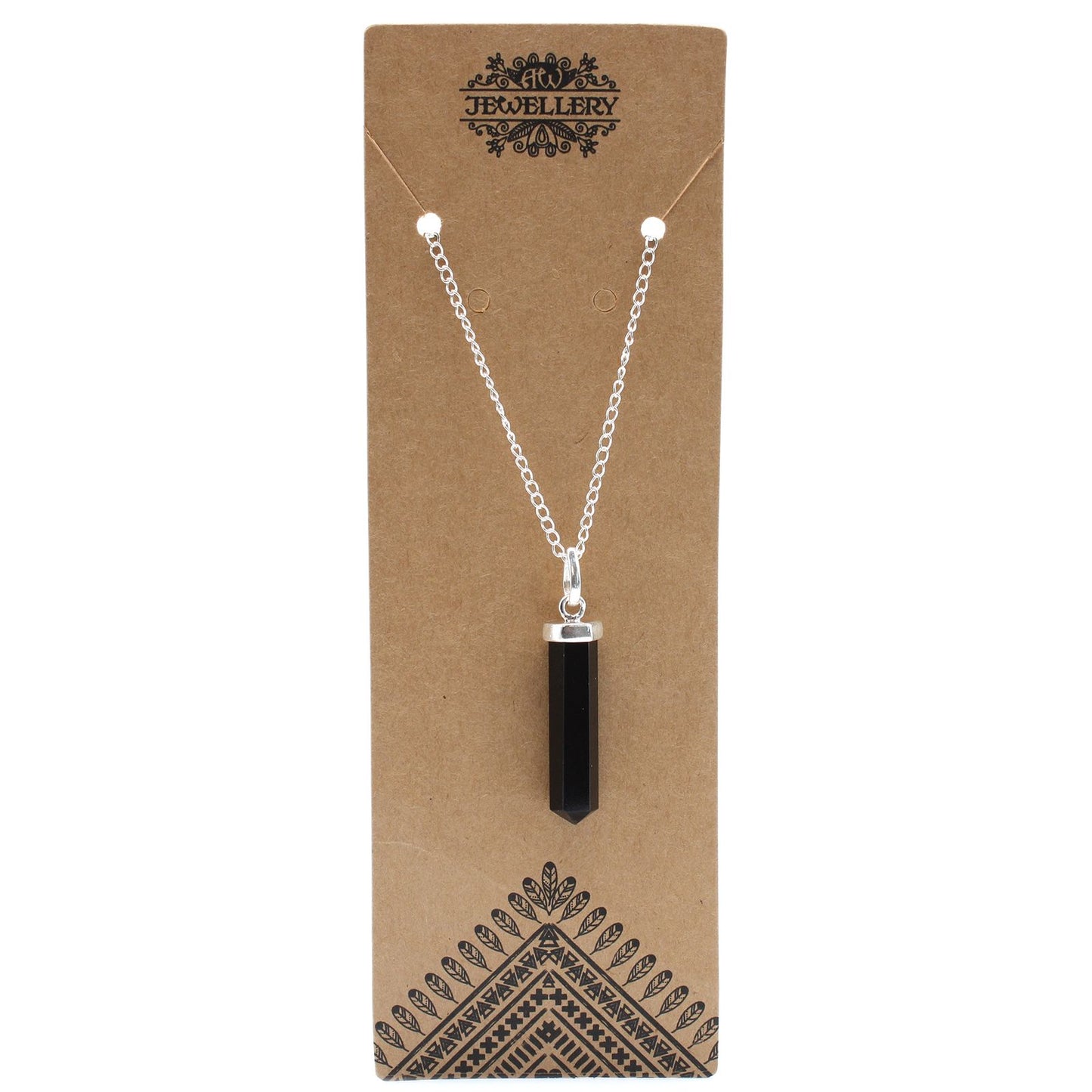 Gemstone pendant in a classic faceted shape – black agate