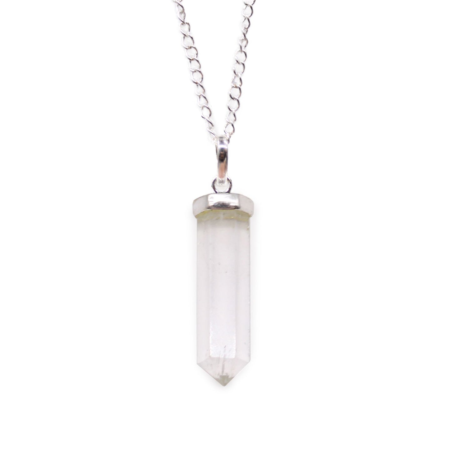 Gemstone pendant in a classic cut shape – crystal (clear quartz)