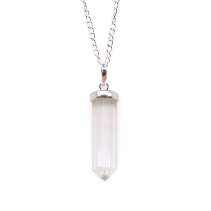 Gemstone pendant in a classic cut shape – crystal (clear quartz)