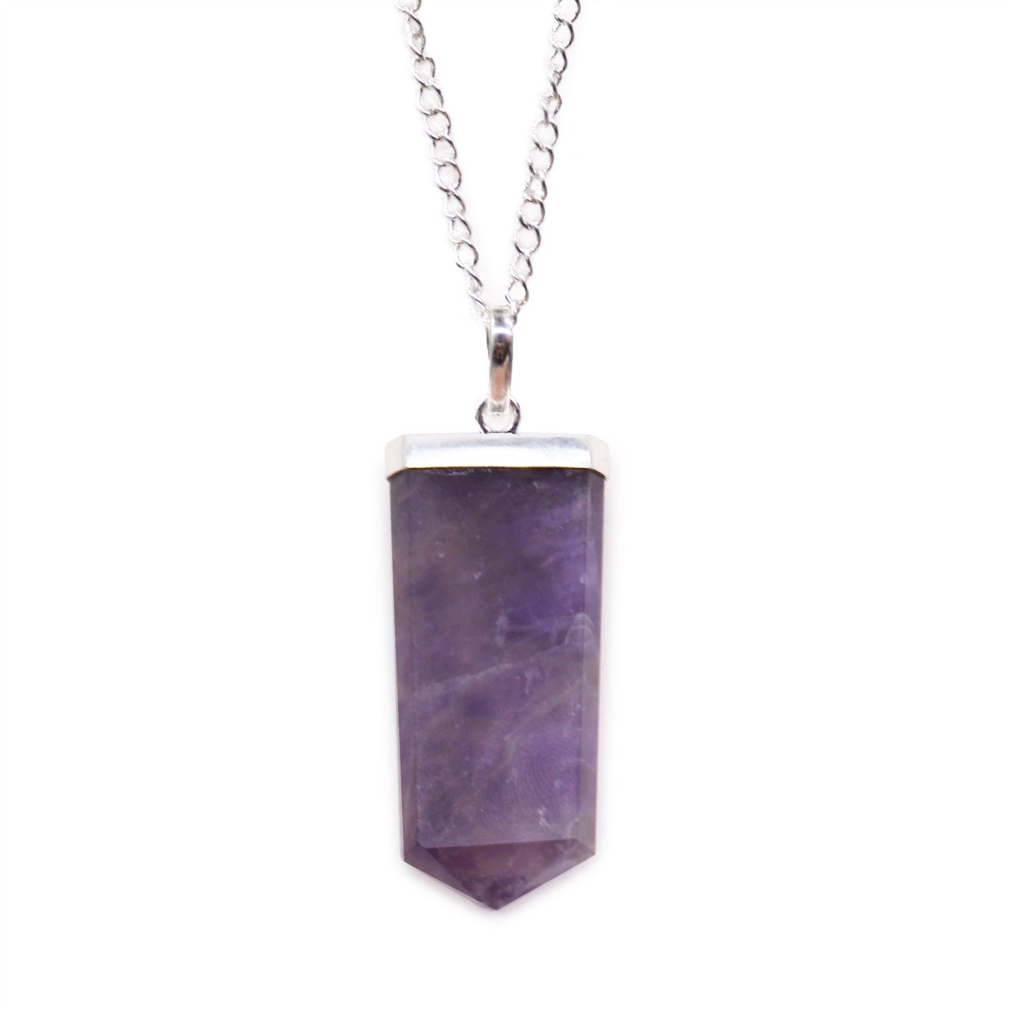 Pendant in the shape of a flat gemstone crystal – amethyst