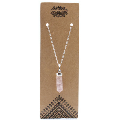 Gemstone pendant in a classic cut shape - rose quartz