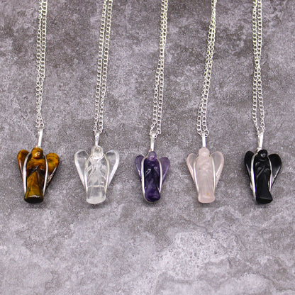 Guardian Angel Pendant made of precious stone – amethyst