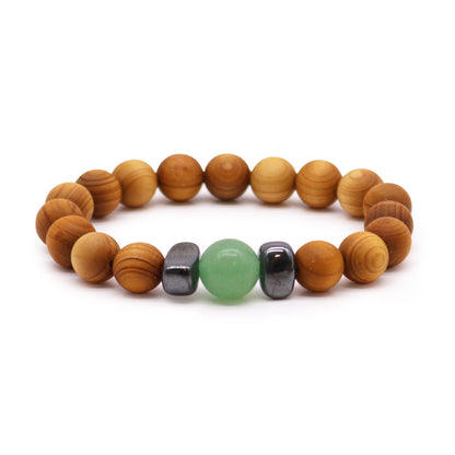 Cedarwood bracelet for the sacral chakra with aventurine