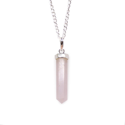 Gemstone pendant in a classic cut shape - rose quartz