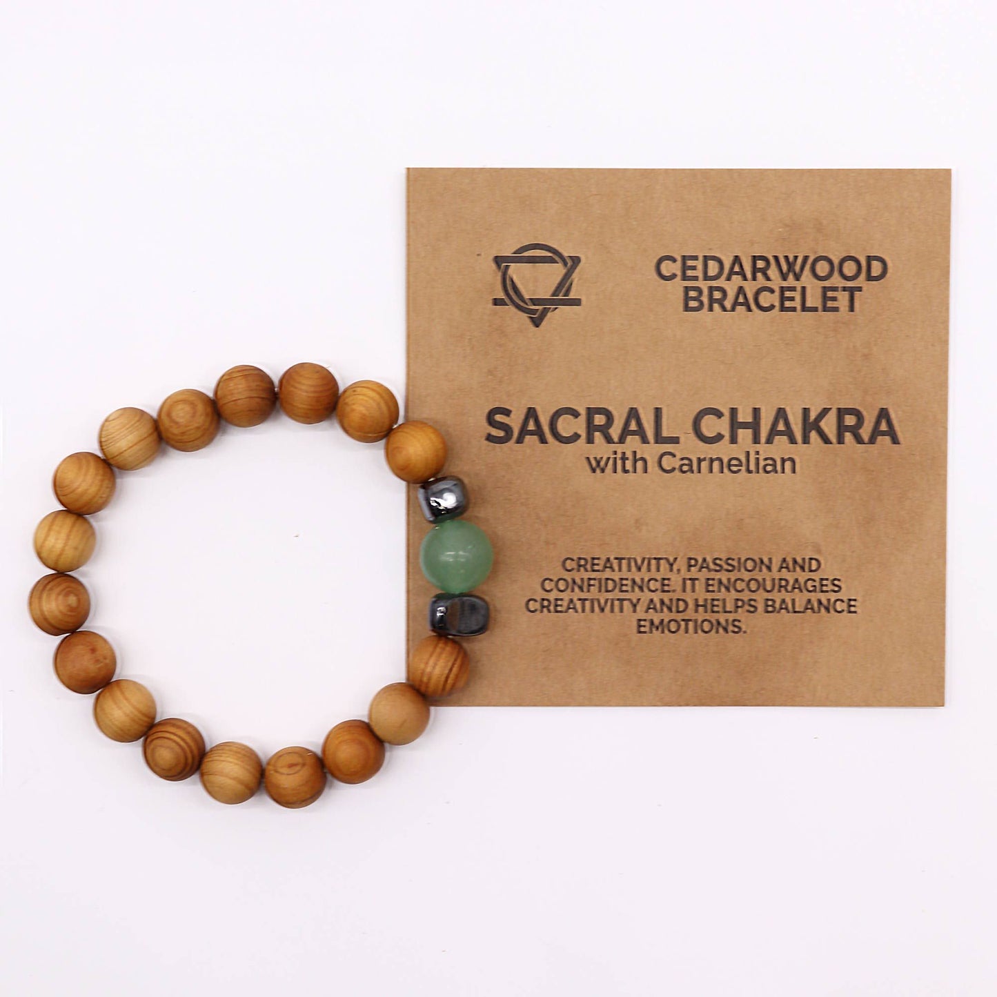 Cedarwood bracelet for the sacral chakra with aventurine