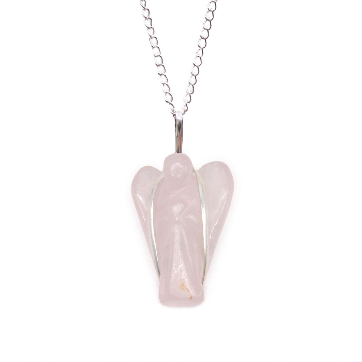 Guardian Angel gemstone pendant - rose quartz