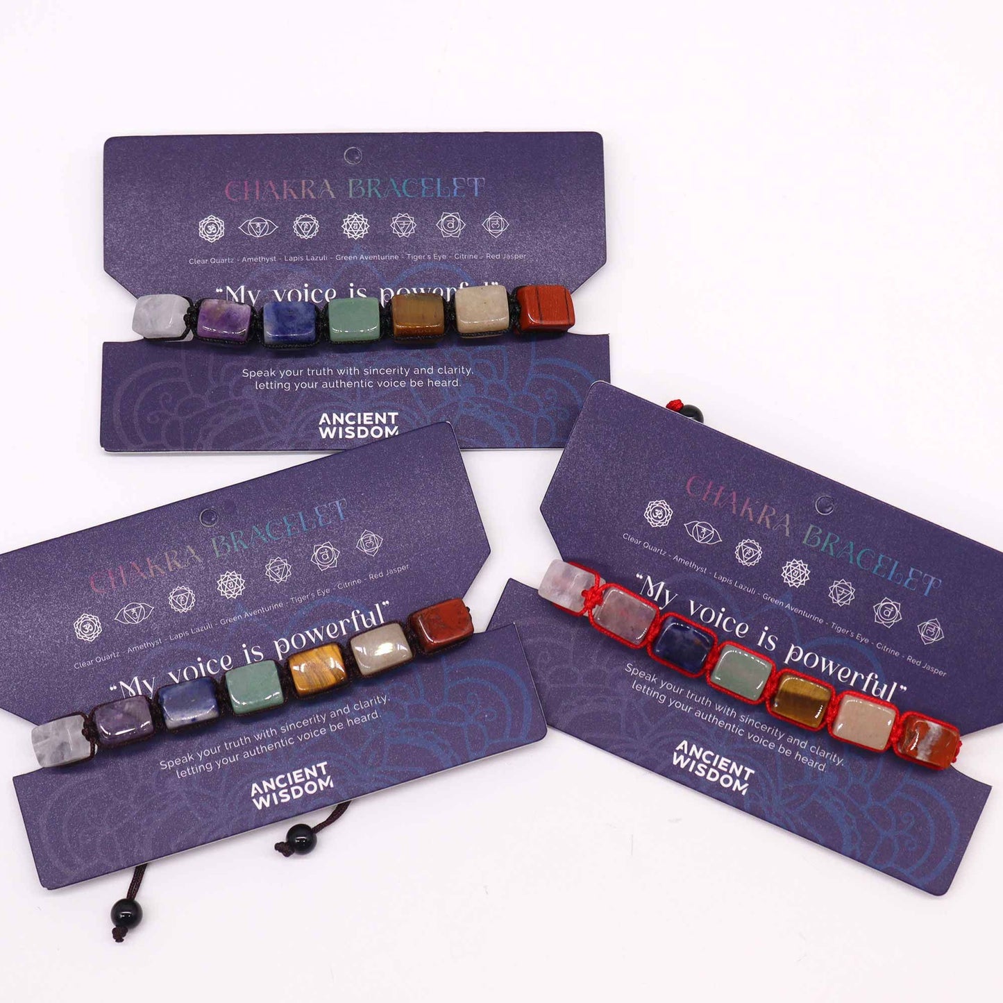 Macrame Chakra Bracelets - Tumbled Stones