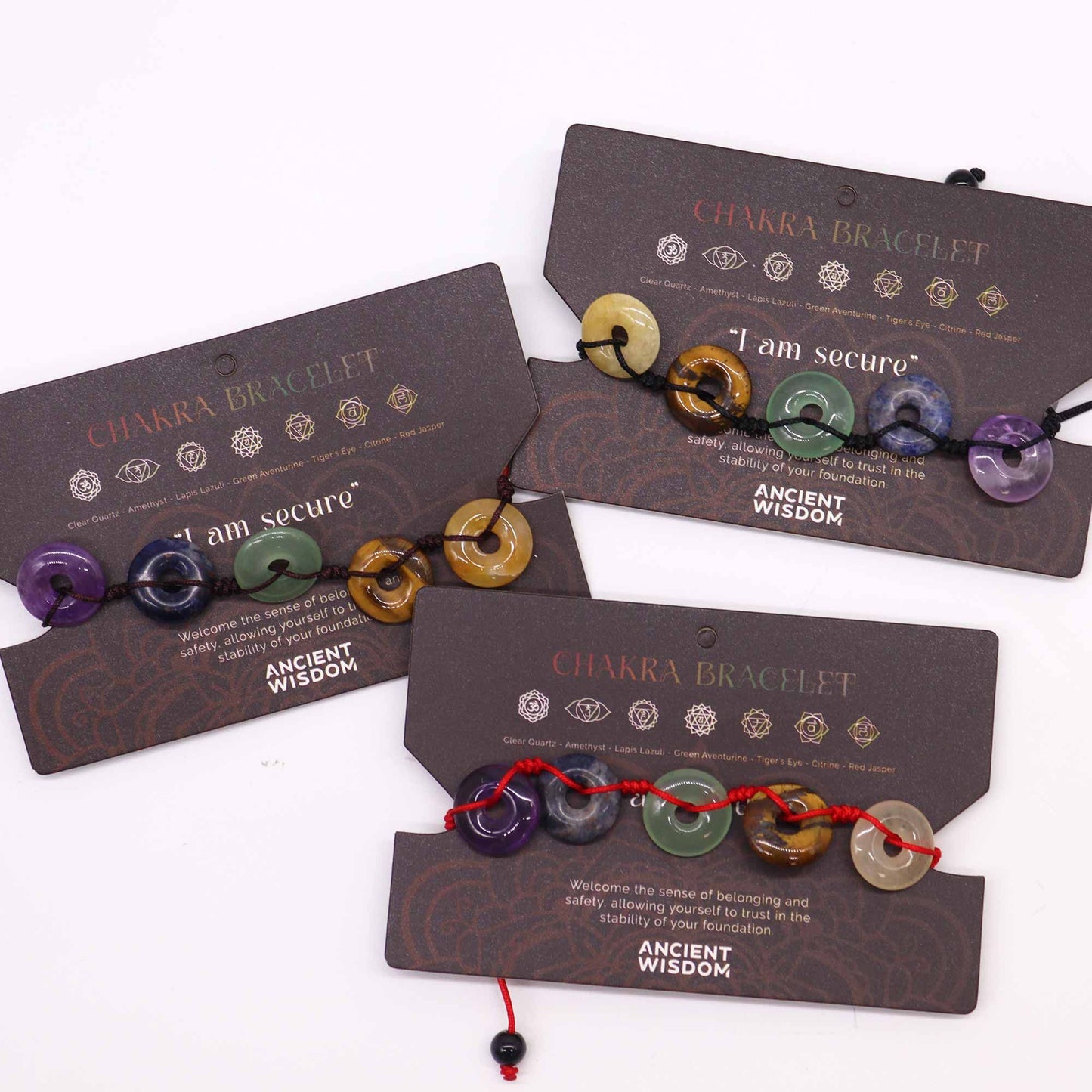 Cord chakra bracelets – large donuts