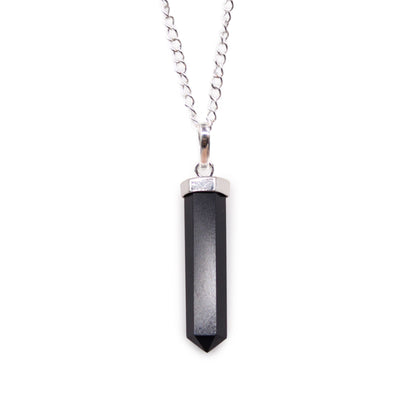 Gemstone pendant in a classic faceted shape – black agate