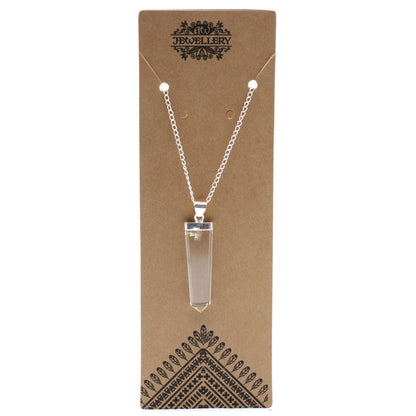 Pendant in the shape of a flat gemstone crystal – crystal (clear quartz)