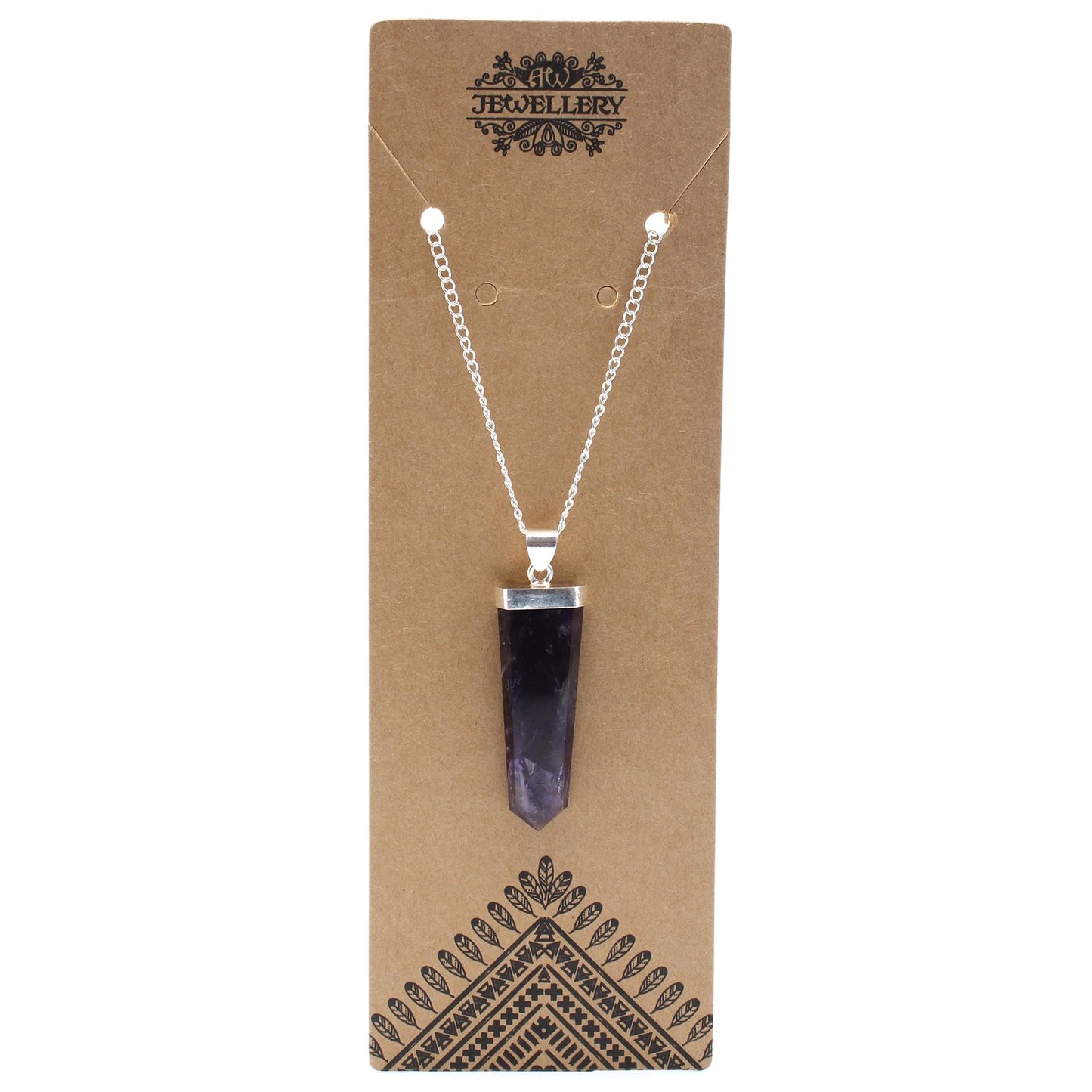 Pendant in the shape of a flat gemstone crystal – amethyst