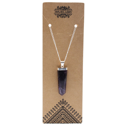 Pendant in the shape of a flat gemstone crystal – amethyst
